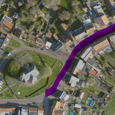 Luchtfoto van de Burghseweg in Burgh-Haamstede